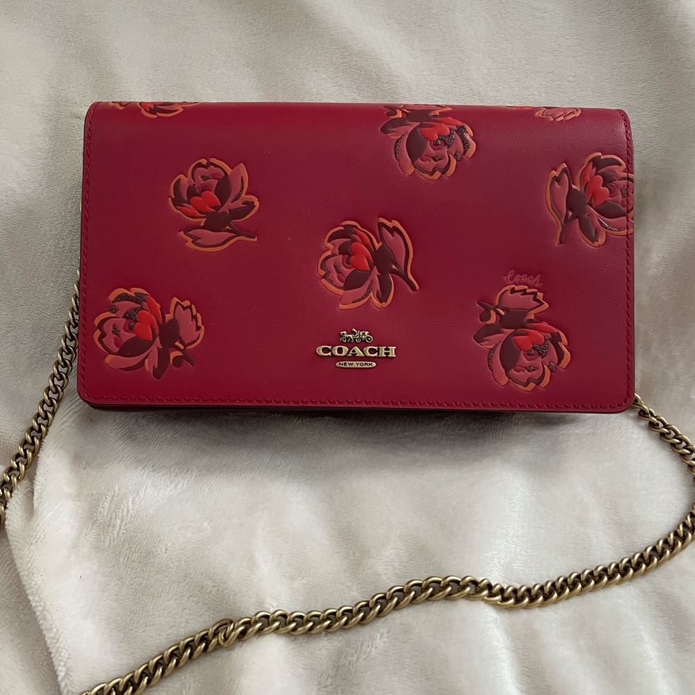 Coach Callie Crossbody floral red bag ~ used once!